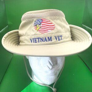 VTG 2007 Tilley Airflo Hat LTM6 Size 7.5 Khaki Vietnam Vet Eagle Boonie Sun Hat